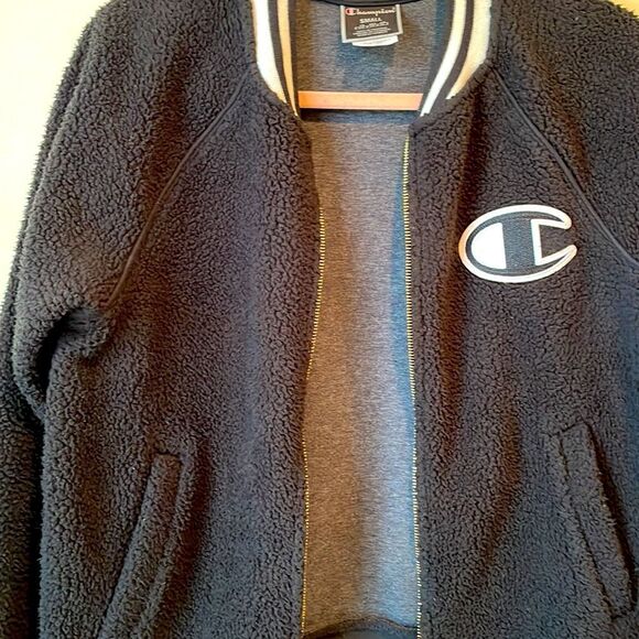 Champion Black Bomber SherpaTeddy Jacket Women's Size S - Picture 7 of 7